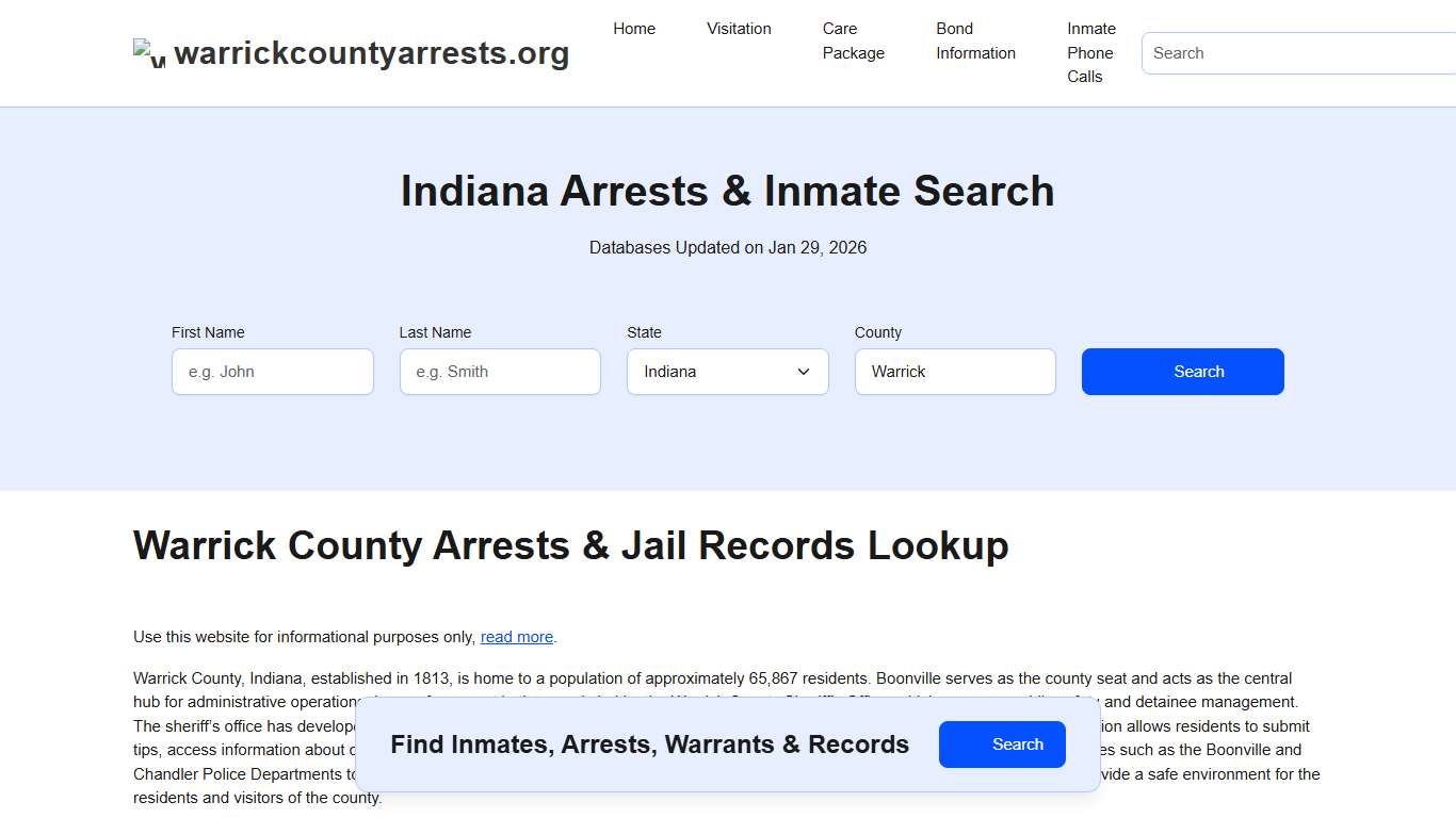 Warrick County, IN Arrests, Warrants, Police Records Search